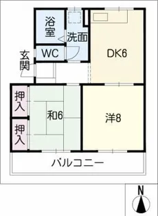 ボーヌング木田【1階】の間取り