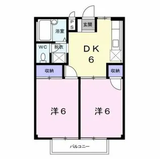 シティハイツ住崎B【2階】の間取り