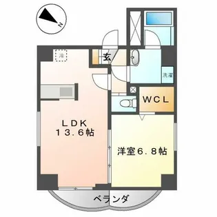 Canon Oosu(カノンオオス)【6階】の間取り