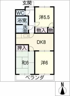 ハーモニック若草【1階】の間取り