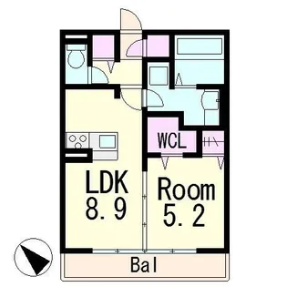 滋賀県栗東市岡【アパート】の間取り
