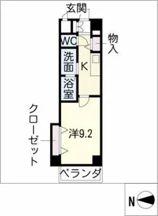 NEW CITY APARTMENTS円上町【5階】の間取り