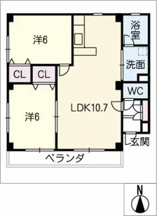 メゾン大和通【2階】の間取り