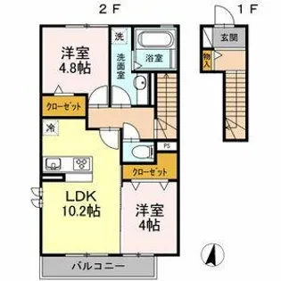 メゾン ド オランジュ【2階】の間取り