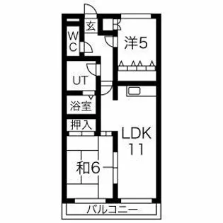 パレス水南【3階】の間取り