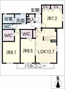 ニッケガーデンコート花水木 K【2階】の間取り