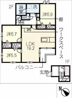 Grace Hills 八事【2階】の間取り
