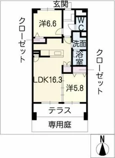 THE PARK TOKINOTERRACE【1階】の間取り