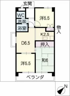 フェステ菊屋第6【6階】の間取り
