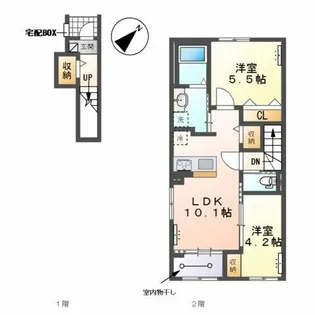 シャルール【2階】の間取り