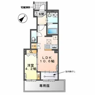 シャルール【1階】の間取り