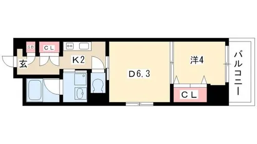 レジデンス上前津スクエア(旧名称 プライムアーバン上前津)【0310号室】の間取り
