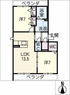 フェリーク ドゥ【2階】の間取り