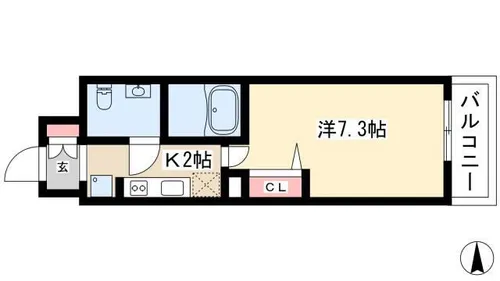 1Kの間取り画像
