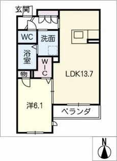 メゾン向陽E【1階】の間取り