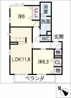 カサベルデ【2階】の間取り