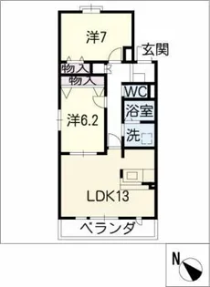 クローバー赤坂【1階】の間取り