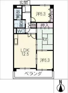 ロイヤルメゾンⅡ【4階】の間取り