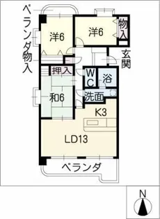 サンフラワーDハイツ【1階】の間取り