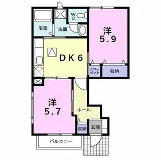セレーノF【1階】の間取り