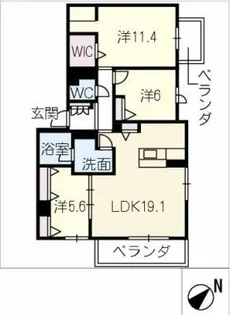 グランゲート滝川【2階】の間取り