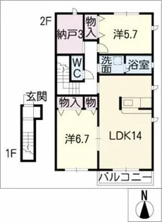 ホープ上宿【2階】の間取り