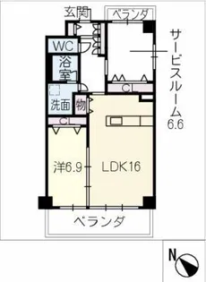 カーサケラサス【2階】の間取り