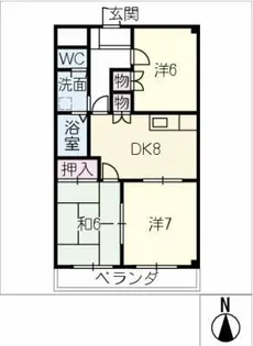 ソシア巽が丘【3階】の間取り