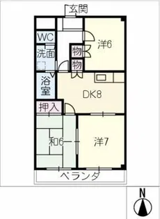 ソシア巽が丘【3階】の間取り