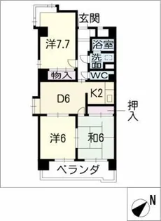 クレセントマンションK【6階】の間取り