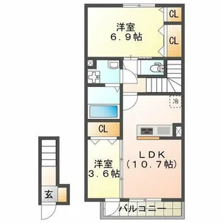 フェーブ千代が丘【2階】の間取り