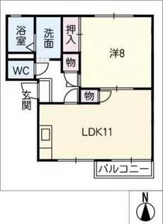 サンスクエア開明【1階】の間取り