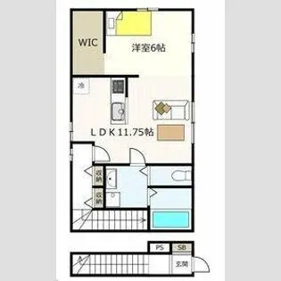 フォルテッツア城南【201号室】の間取り