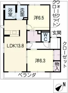 カーサフェリーチェ【1階】の間取り