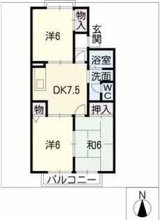 ヴィラ花ノ木【2階】の間取り