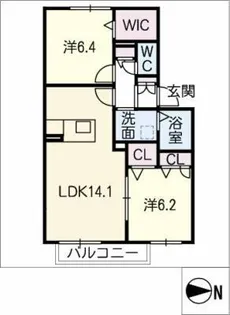 エバーグリーン【2階】の間取り