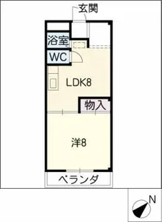 カラタケハイツ【1階】の間取り