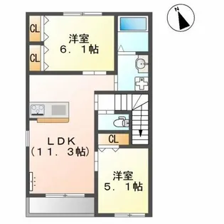 フェリオ【2階】の間取り