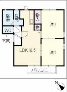 パピヨン寺本C棟【2階】の間取り