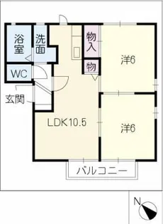 パピヨン寺本C棟【2階】の間取り