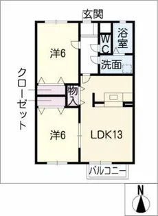 ルーチェ'S前巴【1階】の間取り