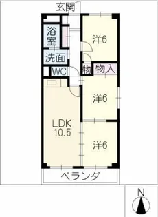 グレース名西【3階】の間取り
