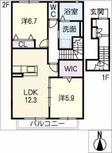 シェルトⅢ【2階】の間取り