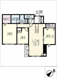 セレニティー本山【1階】の間取り
