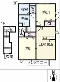 ベルボヌール高山【2階】の間取り