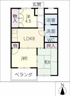 黒沢台第2ハイツ【1階】の間取り