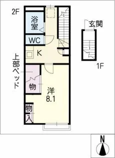 レオパレスふじなみ【206号室】の間取り