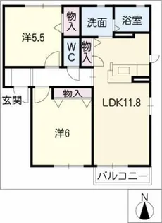ルミエール高見【1階】の間取り