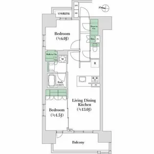 オープンレジデンシアTHE MID MARK【8階】の間取り