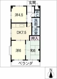 サンライト藤宮【3階】の間取り